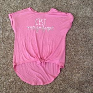 Pink girls size 12 French chest magnefiqe shirt